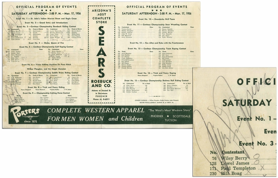 Marilyn Monroe Signed Rodeo Program, Obtained During the Filming of Bus Stop -- With University Archives COA